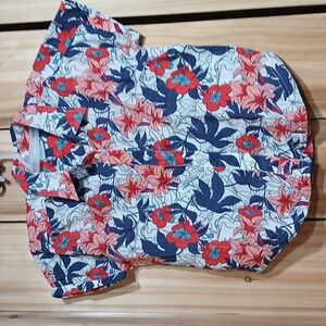 Columbia Kids Floral Button Down Shirt - Red and Blue